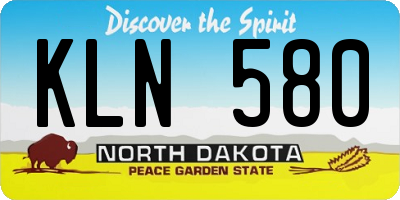ND license plate KLN580
