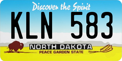 ND license plate KLN583
