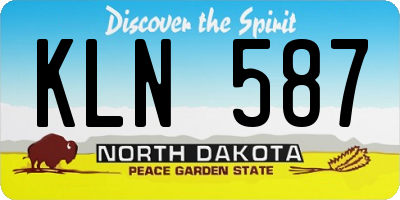 ND license plate KLN587
