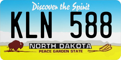 ND license plate KLN588