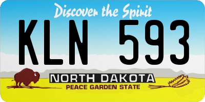 ND license plate KLN593