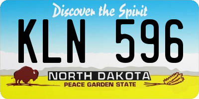 ND license plate KLN596