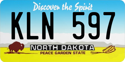 ND license plate KLN597