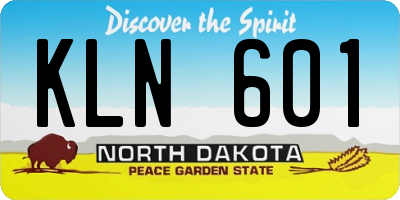 ND license plate KLN601