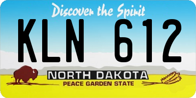 ND license plate KLN612