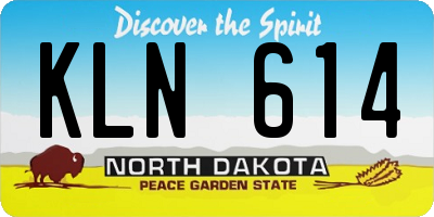 ND license plate KLN614