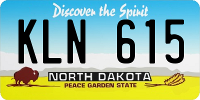 ND license plate KLN615