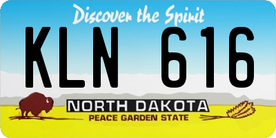 ND license plate KLN616