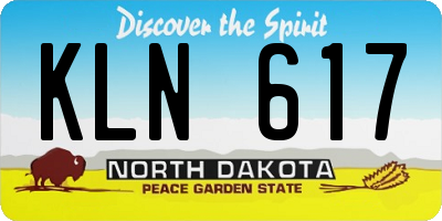 ND license plate KLN617