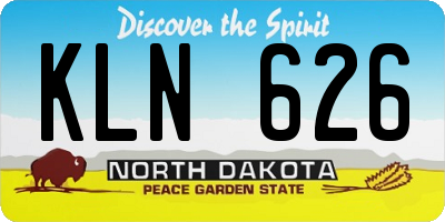 ND license plate KLN626