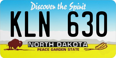 ND license plate KLN630