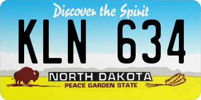 ND license plate KLN634