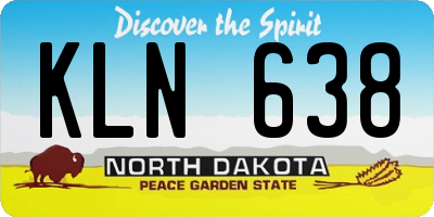 ND license plate KLN638