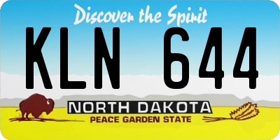 ND license plate KLN644