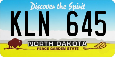 ND license plate KLN645