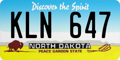 ND license plate KLN647