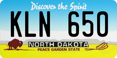 ND license plate KLN650