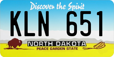 ND license plate KLN651