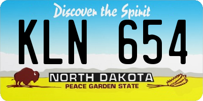 ND license plate KLN654