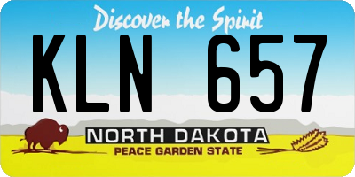 ND license plate KLN657