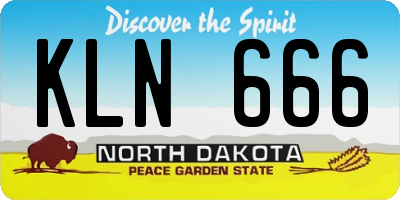 ND license plate KLN666