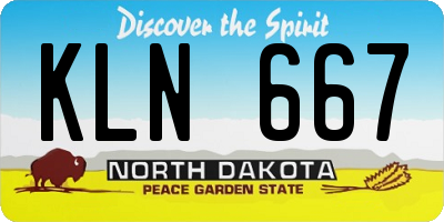 ND license plate KLN667