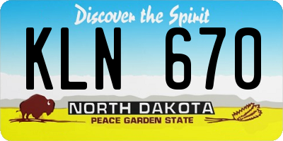 ND license plate KLN670
