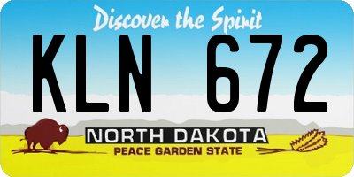 ND license plate KLN672