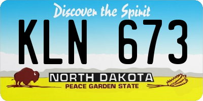 ND license plate KLN673