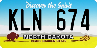 ND license plate KLN674