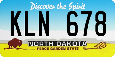 ND license plate KLN678