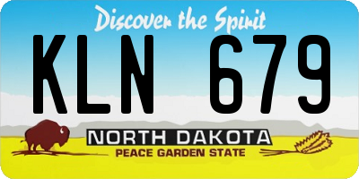 ND license plate KLN679