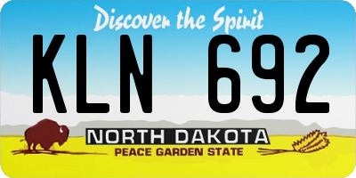 ND license plate KLN692