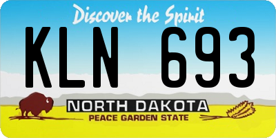 ND license plate KLN693