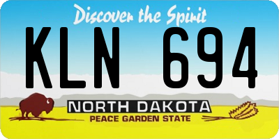 ND license plate KLN694