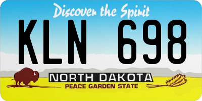 ND license plate KLN698
