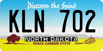 ND license plate KLN702
