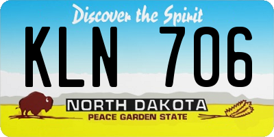 ND license plate KLN706