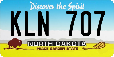 ND license plate KLN707