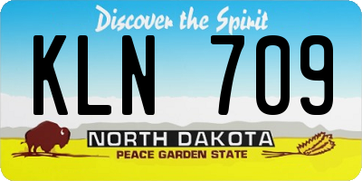 ND license plate KLN709