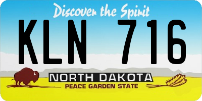 ND license plate KLN716