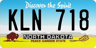 ND license plate KLN718
