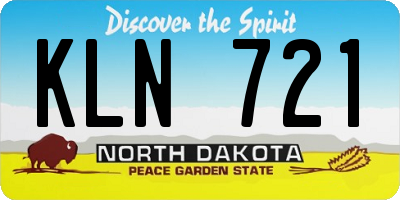 ND license plate KLN721