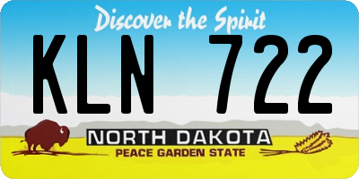 ND license plate KLN722