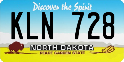 ND license plate KLN728