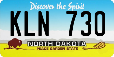 ND license plate KLN730