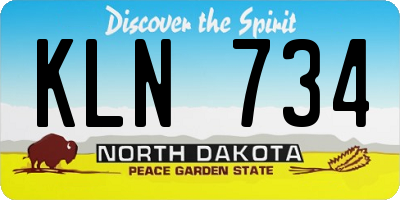 ND license plate KLN734