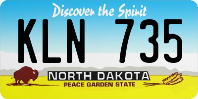ND license plate KLN735
