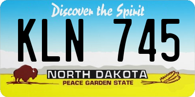 ND license plate KLN745