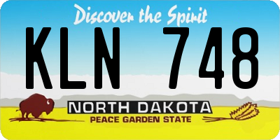 ND license plate KLN748